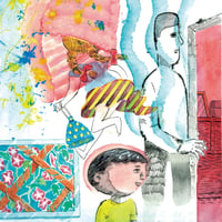 “Dad, I told you yesterday I was going to the pool with my friend, didn’t I?”（原画1点もの・額装無し）
