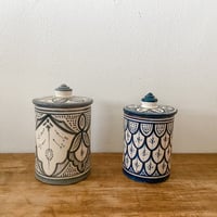 陶器キャニスター(リーフ柄)