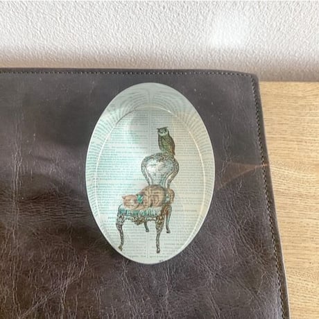 ペーパーウェイト(😺🦉)