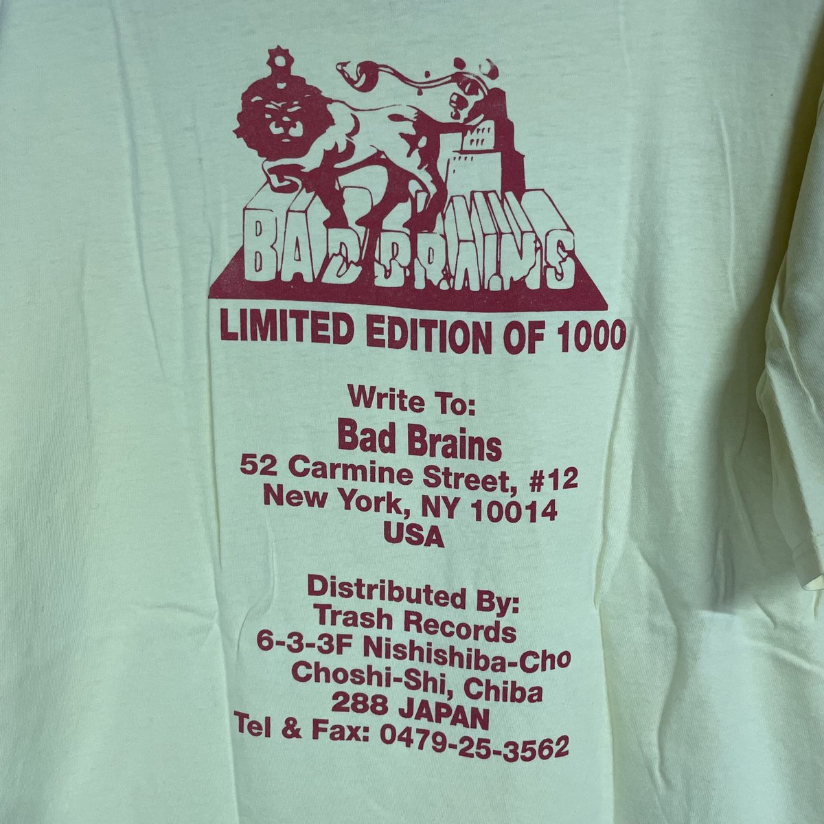 ビンテージ Bad Brains Tシャツ 95年製 1000枚限定 【公式通販】