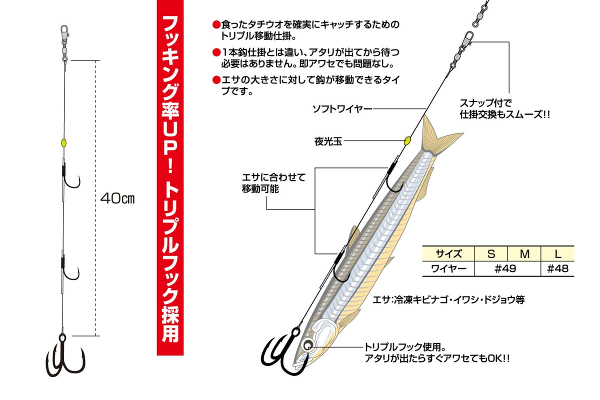 爆釣太刀魚 3段トリプル仕掛 <BT-2> | KATSUICHI / DECOY offic