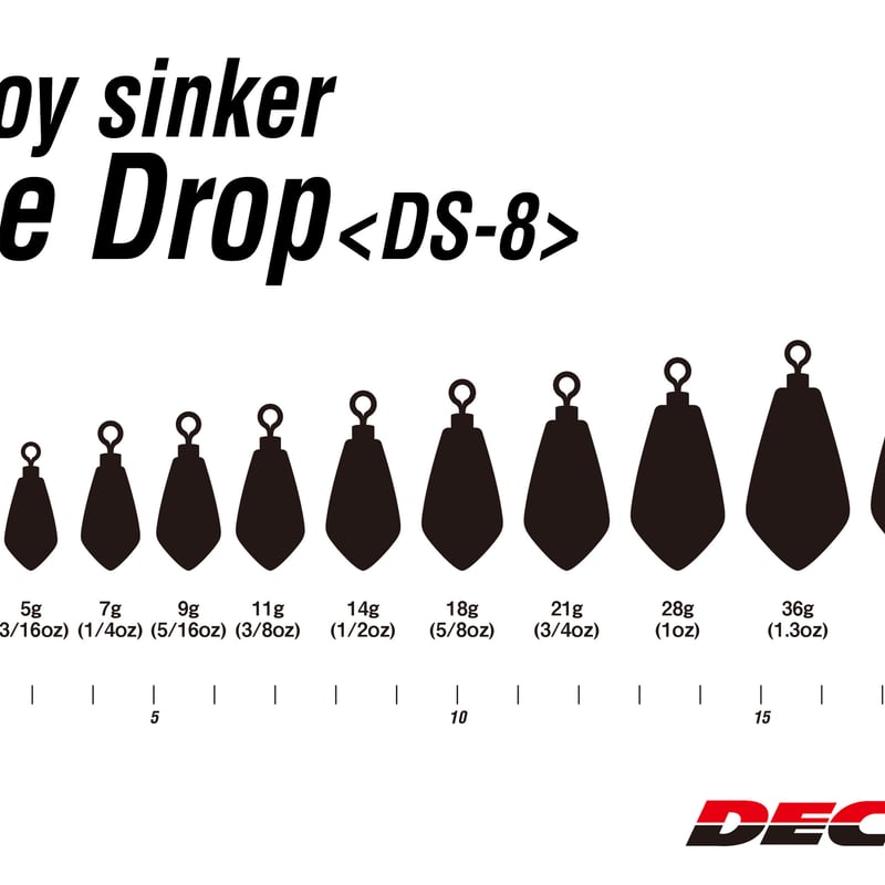 オーバーシンカー 3個セット DECOY Sinker Type Drop <DS-8> | KATSUICHI / DEC