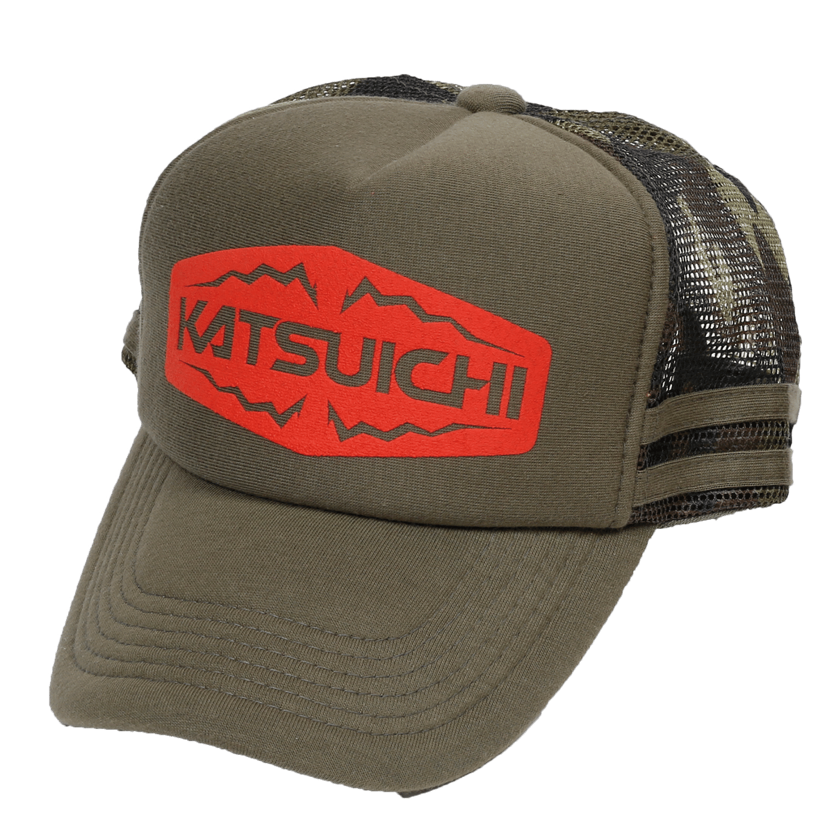 KATSUICHI カモメッシュキャップ 【KA-13】＜グリーンカモ＞ | KATSUICH