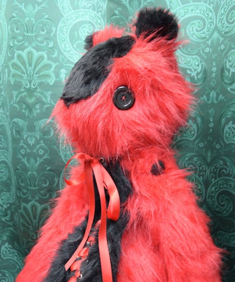kki.2517　BLACK＆REDくまちゃんBAG。