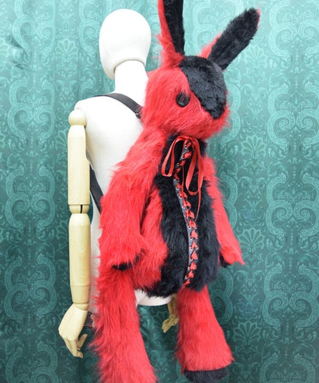 kki.2518　BLACK＆REDうさちゃんBAG。
