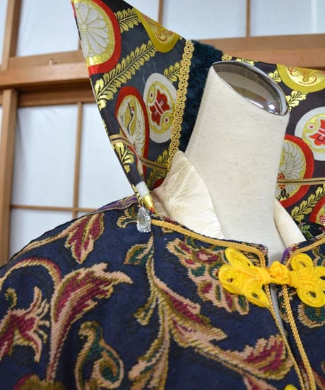 kki.2610　【KIMONO Custom】振袖のロング羽織りドレスとゴブランケープ。