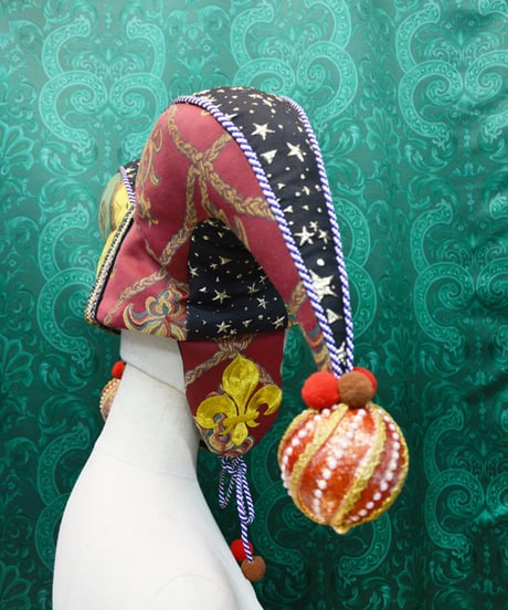 kki.2699　Vintage ornament　道化師のジェスターHAT。