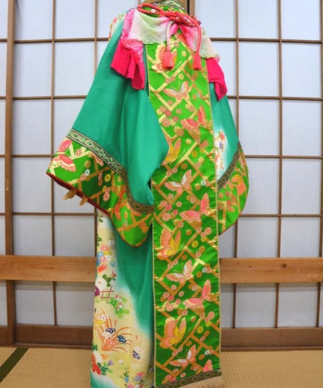 kki.2614　【KIMONO Custom】蝶のツカイKIMONOガウン。