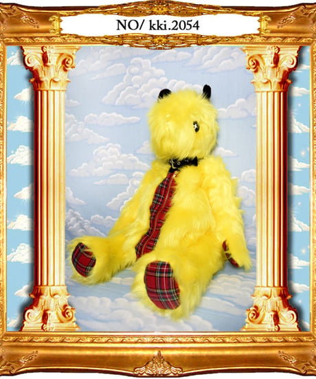 kki.2054　タータンチェックイエロークマBAG。