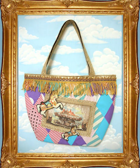 kki.1763　ヴィンテージパッチワークトートBAG。