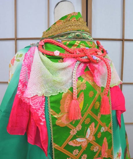 kki.2614　【KIMONO Custom】蝶のツカイKIMONOガウン。