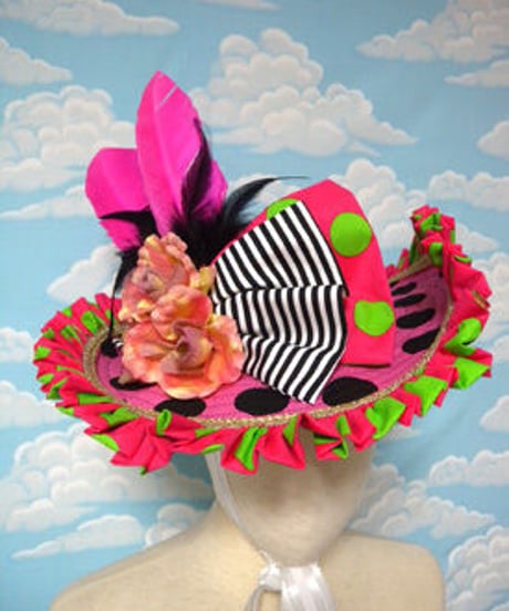kki.1527　ドットクイーンコルセットドレス/ドレスHAT＆パニエSet 。