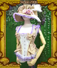 kki.2306　ロココローズリボンとフリンジのビスチェ。HATSet