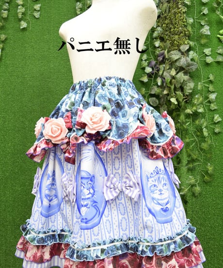 kki.2267　アンティークキャットリボンローズフリルスカート。＜ミックス＞