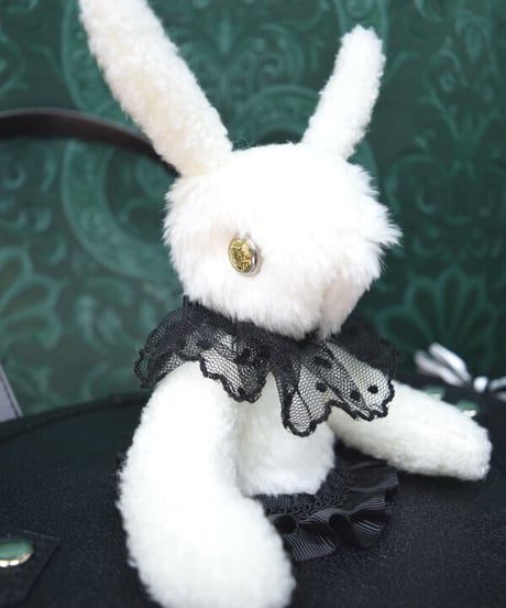 kki.2384　白うさぎのマジックシルクHATBAG。＜白黒＞