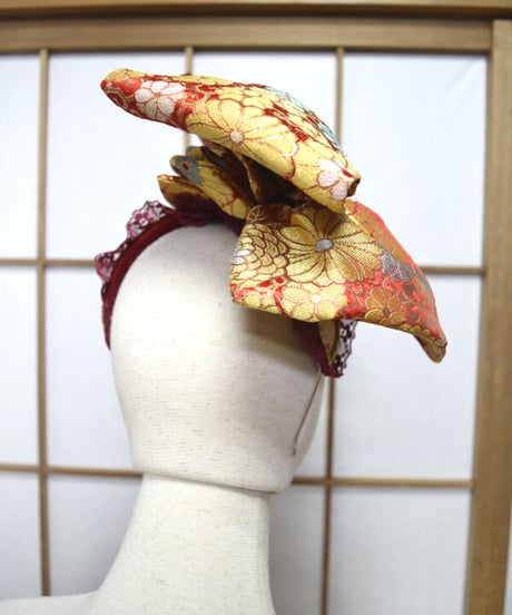 kki.2570　【KIMONO Custom】モダン帯おリボンカチューシャヘッドドレス。