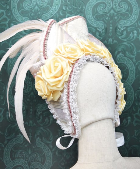kki.2540　メリーゴーランドと薔薇のドレスボンネット。＜ピンク＞