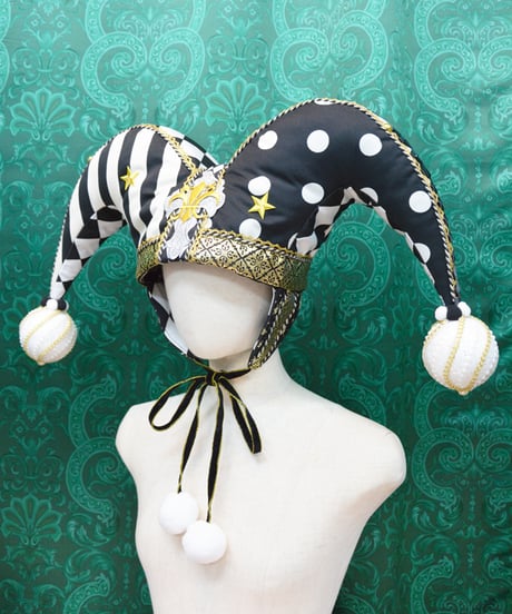 kki.2731　MONOKURO GOLD 道化師のジェスターHAT。