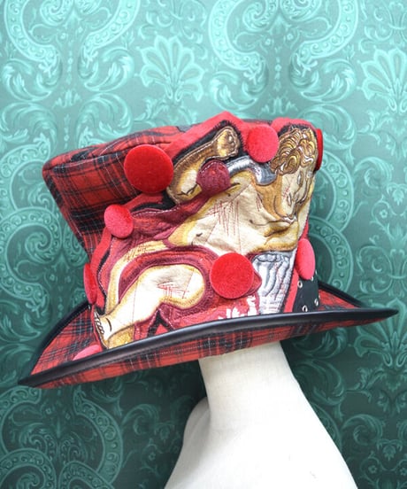 kki.2431　ユニオンジャックと天使のグラモフォンシルクHAT。