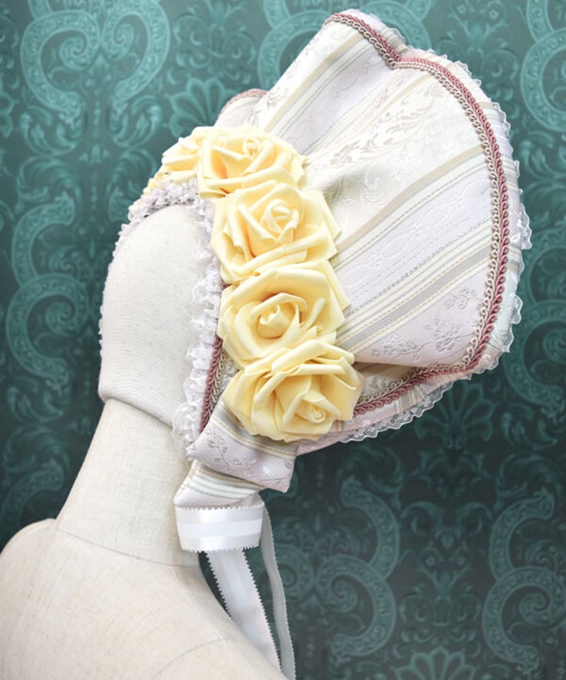 kki.2540 メリーゴーランドと薔薇のドレスボンネット。＜ピンク