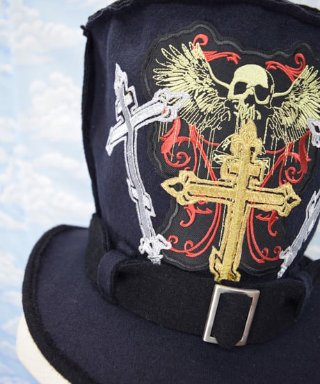 kki.2101　クロスワッペンニットクラッシュマッドシルクHAT。