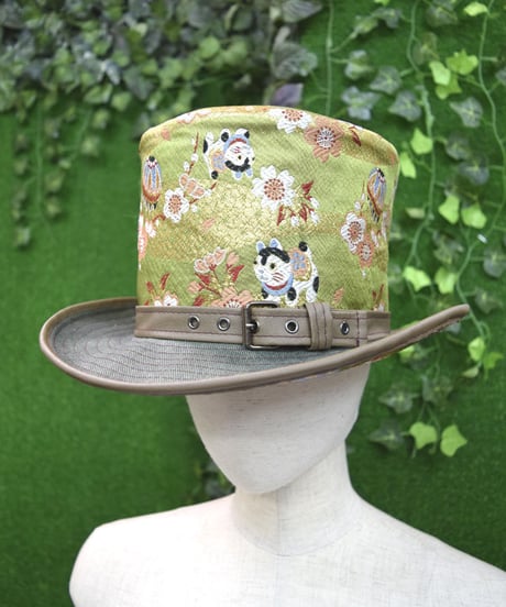 kki.2274　デニムと西陣織犬張子シルクHAT。
