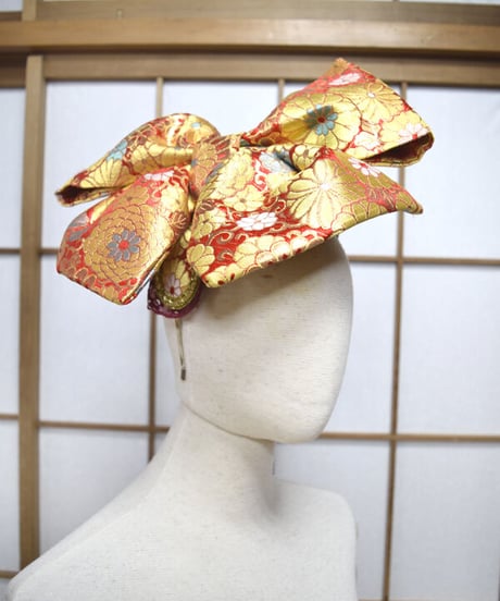 kki.2570　【KIMONO Custom】モダン帯おリボンカチューシャヘッドドレス。