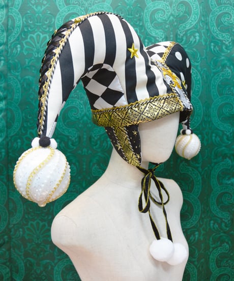 kki.2731　MONOKURO GOLD 道化師のジェスターHAT。
