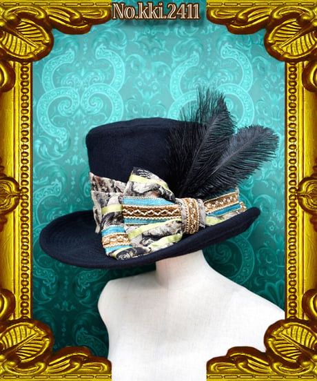 kki.2411　CatゴブランのリボンウールBIGシルエットHAT。