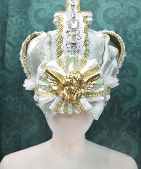 kki.2535　天使のロココ王冠。＜ミント＞