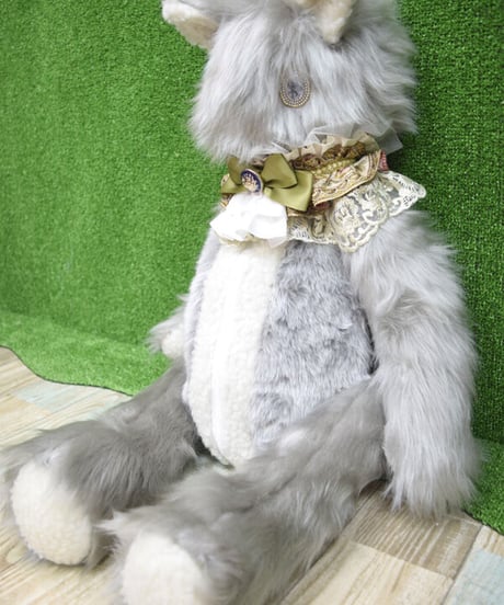 kki.2319　アンティークシルバーねこちゃんBAG。
