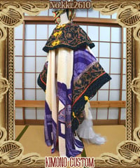 kki.2610　【KIMONO Custom】振袖のロング羽織りドレスとゴブランケープ。