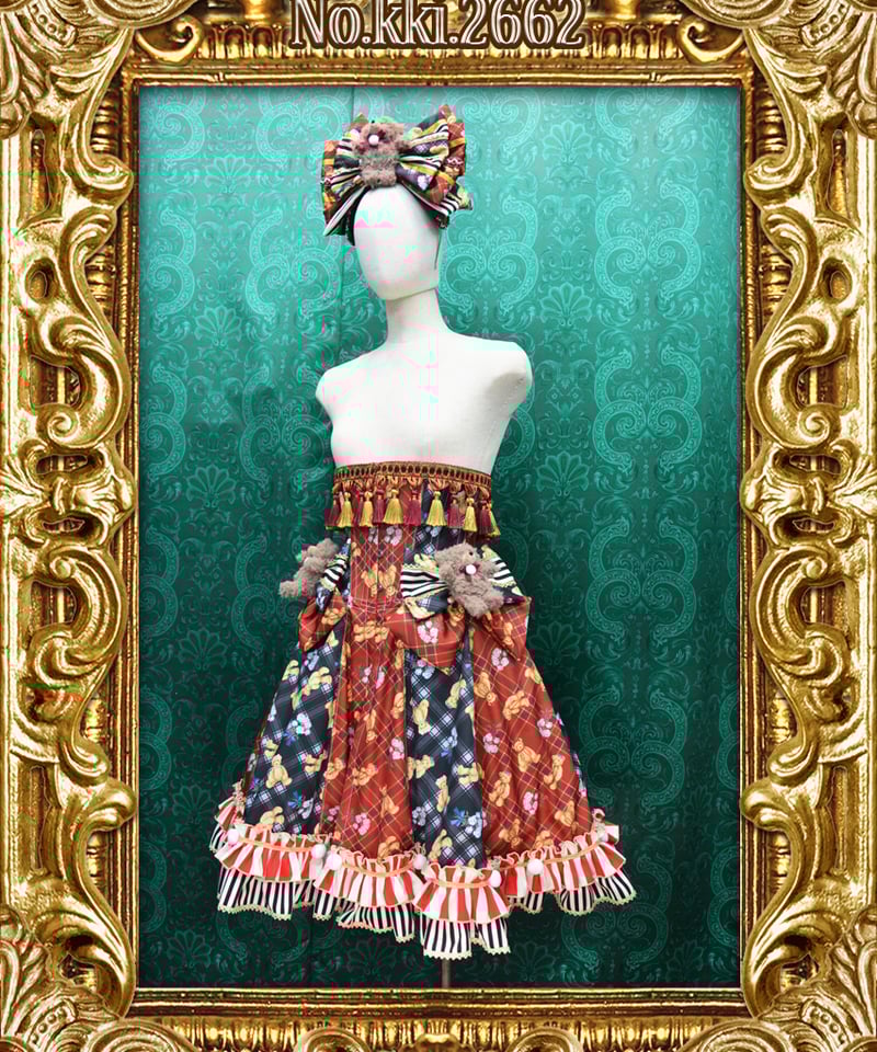 kki.2662 くまちゃんオーバースカートウエストコルセット/くまちゃん