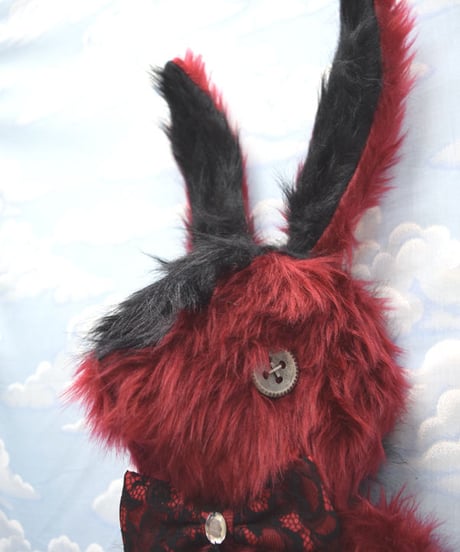 kki.2112　ワインレッド×黒のうさちゃんBAG。