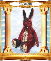 kki.2112　ワインレッド×黒のうさちゃんBAG。