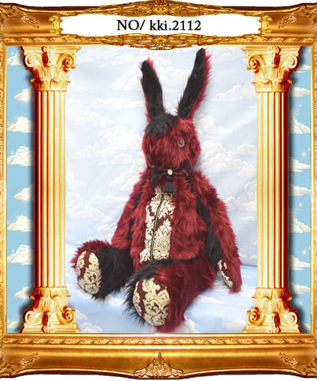 kki.2112　ワインレッド×黒のうさちゃんBAG。
