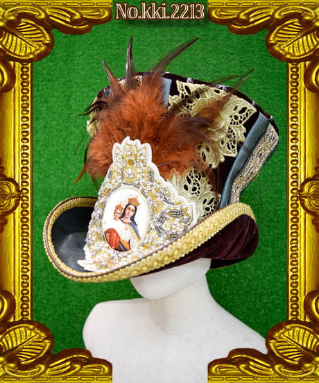 kki.2213　ロイヤルヴィンテージグラモフォンシルクHAT。