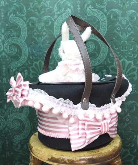 kki.2385　白うさぎのマジックシルクHATBAG。＜ピンク＞