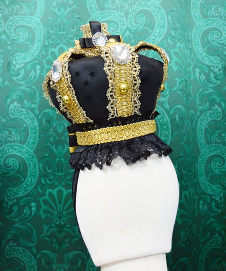 kki.2702　Black & Gold Star Mini Crown