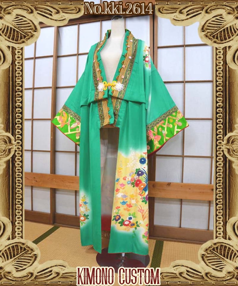 KIIRO 市松チュールキモノガウン＋フリル帯 KIIRO 市松チュールキモノガウン＋フリル帯