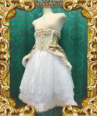 kki.2618　ヴィンテージロココバッスルショートコルセット　レーススカートSet。