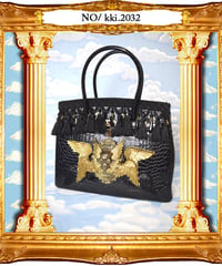 kki.2032　スカルヘルブラックカスタムバーキンBAG。