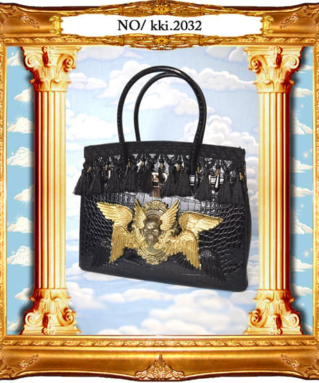 kki.2032　スカルヘルブラックカスタムバーキンBAG。