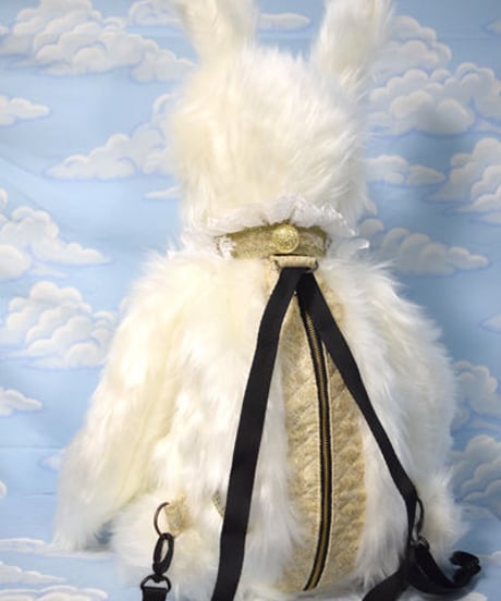 kki.1982　アンティークホワイトラビットぬいぐるみBAG。  のコピー