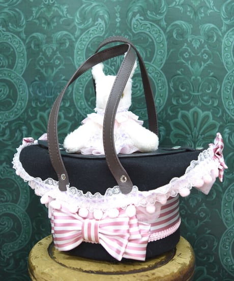 kki.2385　白うさぎのマジックシルクHATBAG。＜ピンク＞