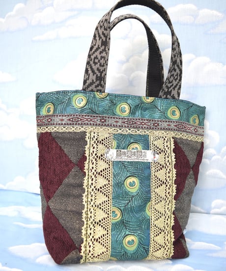 kki.2163　十字架と蜂のミニBAG。＜ワインレッド＞