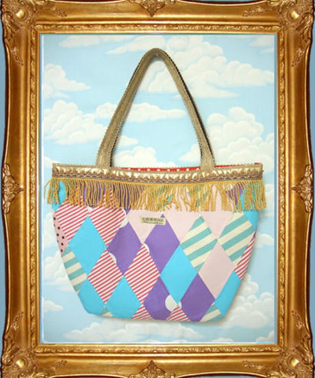 kki.1763　ヴィンテージパッチワークトートBAG。