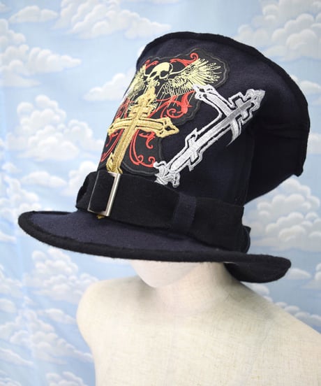 kki.2101　クロスワッペンニットクラッシュマッドシルクHAT。