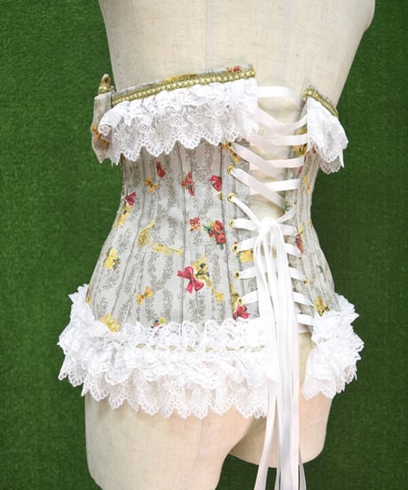 kki.2309　Pritty Cat Doll ボンネット、コルセット、ドロワーズ、フリルケープ、4点Set。