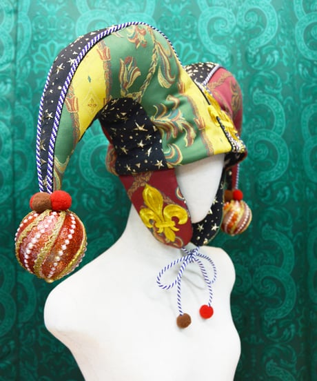 kki.2699　Vintage ornament　道化師のジェスターHAT。